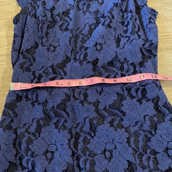 Navy blue, sleeveless lace open back mini dress size small - Picture 9 of 10